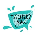 Thank you Hand draw dialog words of Colorful. Bubble talk phrases. Royalty Free Stock Photo